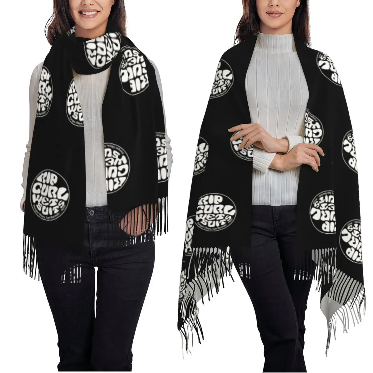 Melhor venda rip curl ternos molhados cachecol borla cachecóis para mulheres xales macios e quentes e envoltórios longo outono inverno xale envoltório