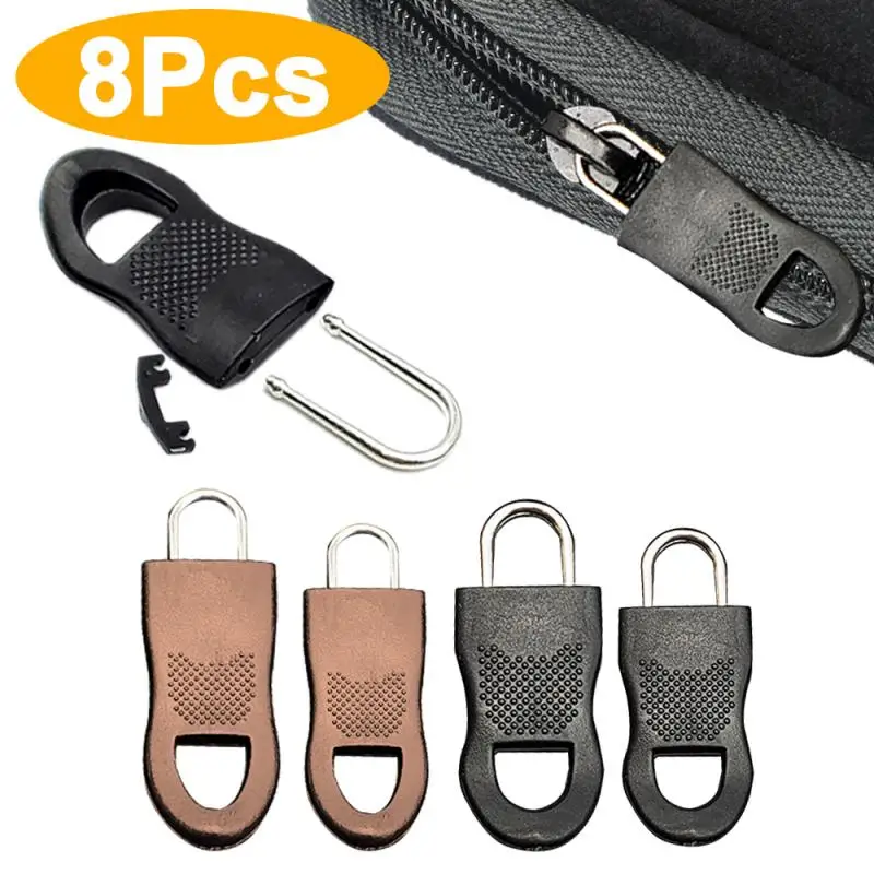 

8Pcs Zipper Head 8Pcs Replacement Zipper Rope Tag Clothing Zip Fixer Broken Buckle Zip Cord Tab Bag Suitcase Backpack Tent