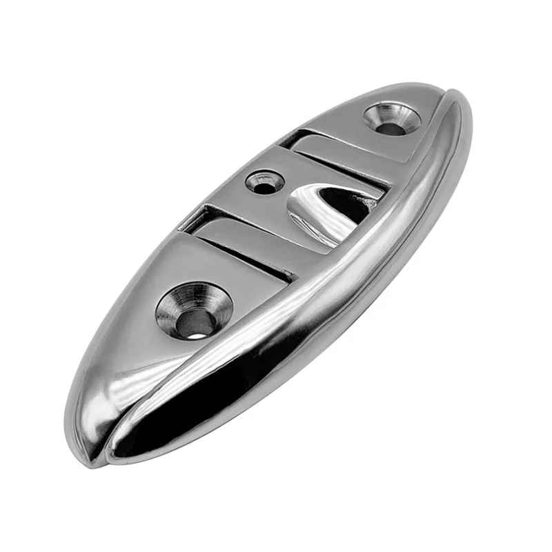 6 Inch Boat Deck Folding Cleat Portable Removable Pre-drilled Stainless Steel Mirror Polished Glossy Canoe Mooring Cleats Parts