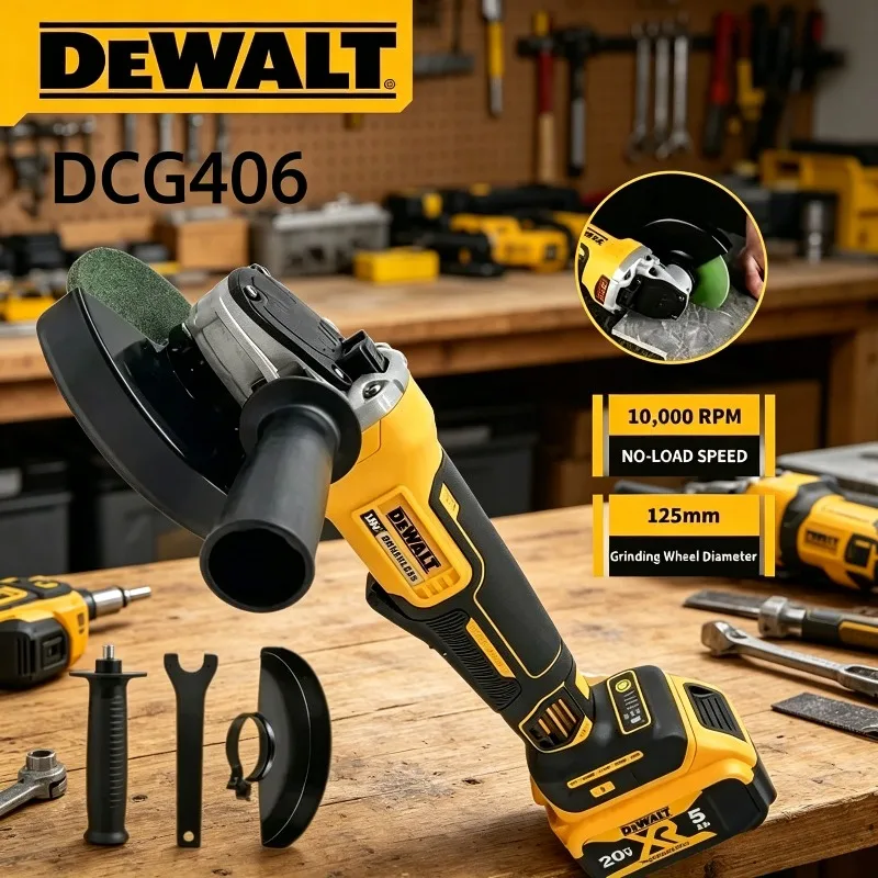 meuleuse-d'angle-dewalt-dcg406-125mm-9000rpm-sans-fil-sans-balais-machine-de-decoupe-machine-de-polissage-pour-batteries-dewalt