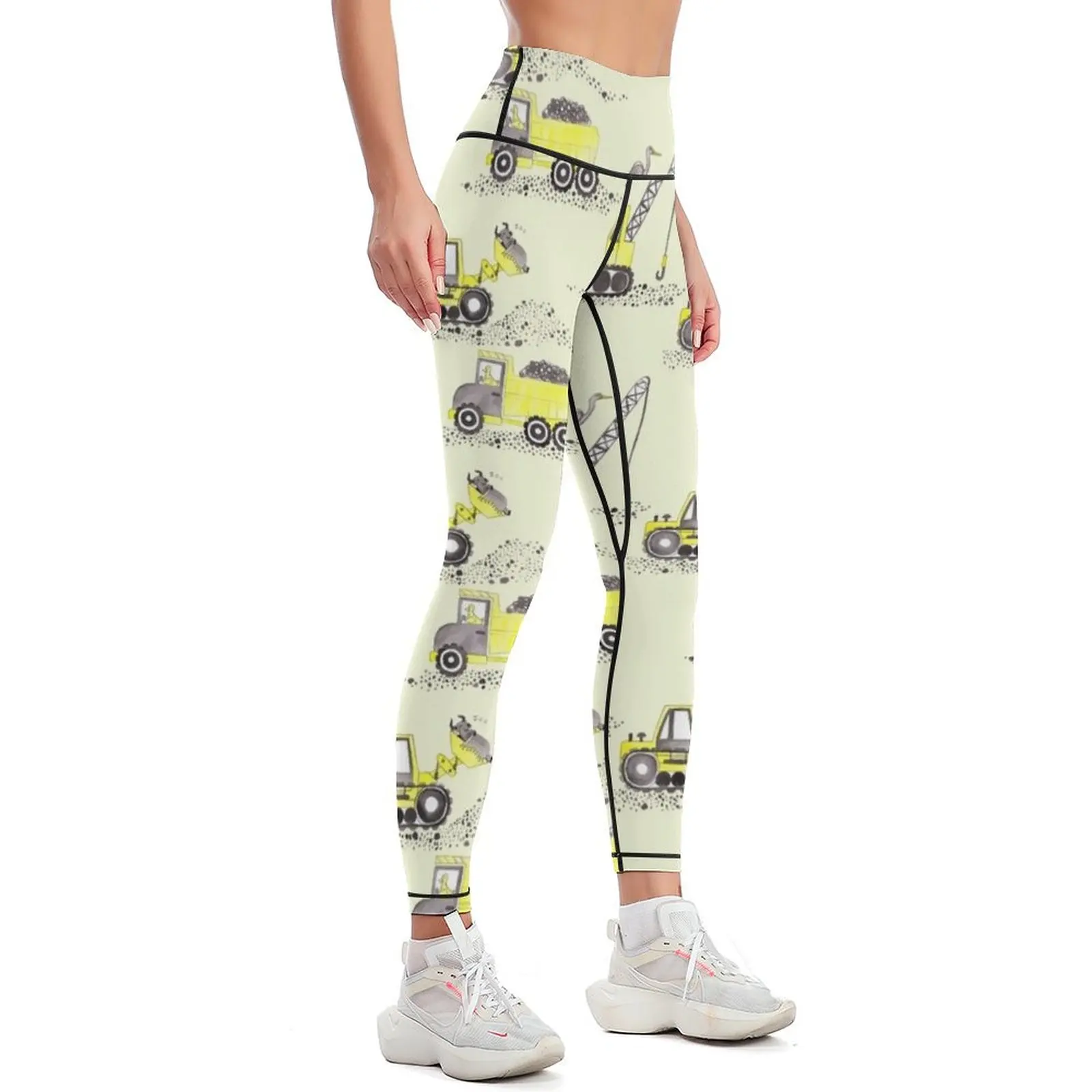 Construction Pun! Leggings legging pants raises butt sporty woman gym sport legging Womens Leggings