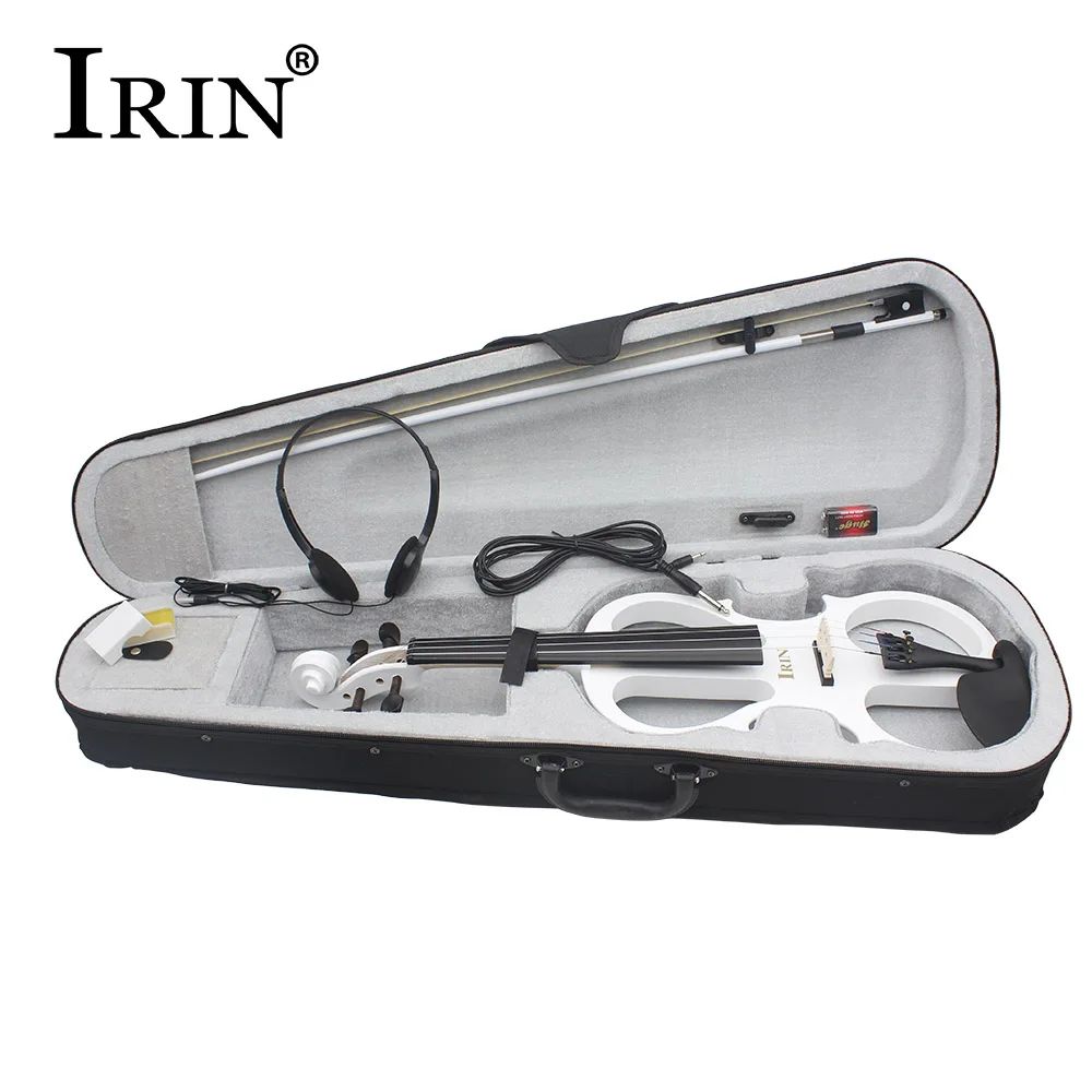 IRIN AU-03 4/4 كمان كهربائي لوحة القيقب مجموعة كمان كهربائي مع ملحقات حافظة كمان كهربائي احترافي للممارسة