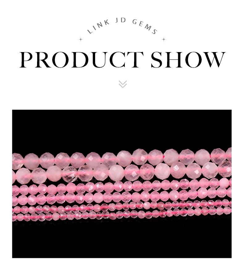 Natürliche facettierte rosa Quarzperlen 2 3 4mm lose Zwischenperlen kleine Edelsteine für Schmuckherstellung DIY Halskette Armband Zubehör – Detail 3