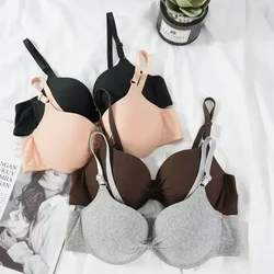 Push Intimate Women Lingerie AB Underwire Bralette Underwear Sexy Gathered Bra V Cup For Deep Backless Brassiere Up Bras Cotton