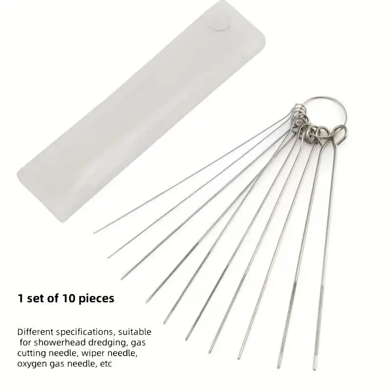 10 Stainless Steel Needle Shower Head Cleaning Brush Set, Suitable for Multi Size Shower Heads,bathroom Accessory Cleaning Tools view 4