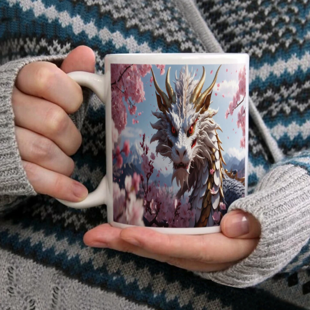 

Nordic Fantasy Dragon 11oz Funny Coffee Mug Ceramic Mug for Hot and Cold Drinks Perfect Gift Coffee Lovers