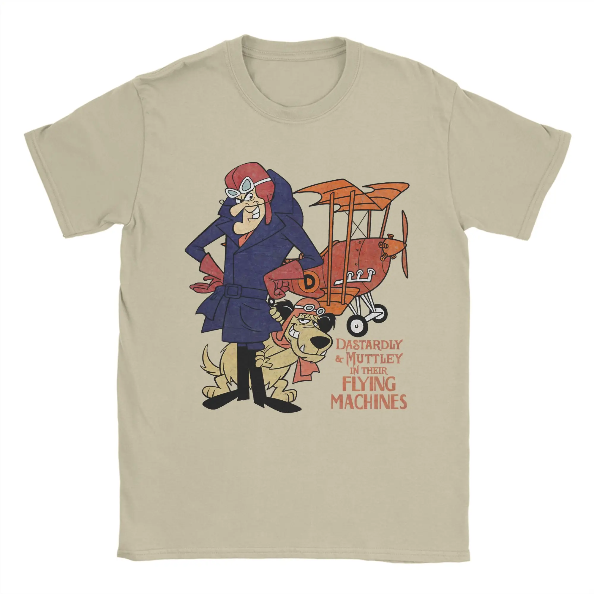 Men's T-Shirt Wacky Races Muttley Cartoon Novelty 100% Cotton Tees Short Sleeve  T Shirts Crew Neck Tops Plus Size