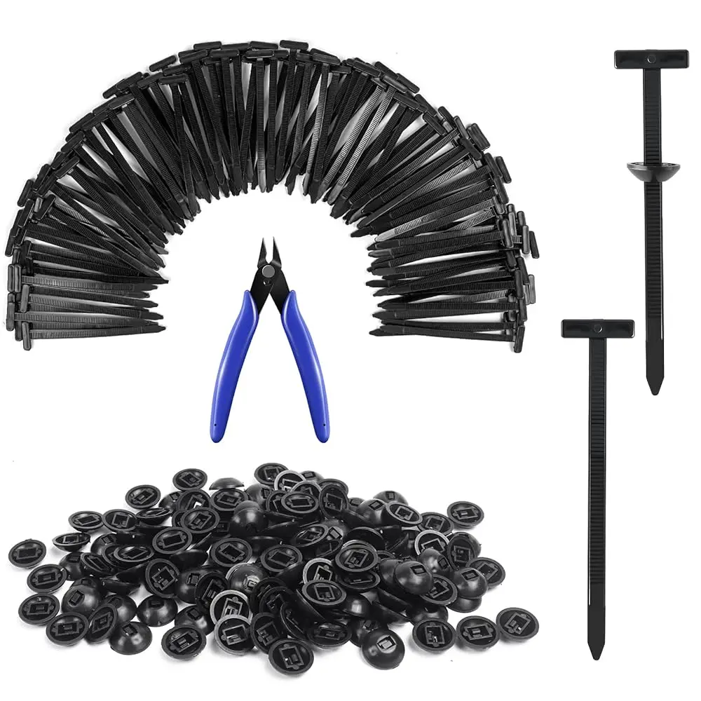 

151 шт. универсальных нейлоновых кабельных стяжек с мини-кусачками - сверхпрочные УФ-стойкие стяжки для крепления автомобильных бамперов, электропроводки и т.д.