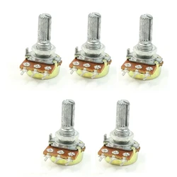 5PCS WH148 Variable Resistors Single Turn Adjustment Rotary Carbon Film Taper Potentiometers 1K-1M Ohm 3Pin 20mm Length Shaft