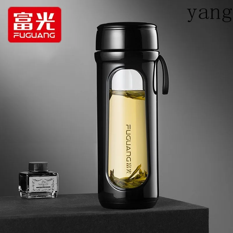 CX drop-proof glass double-layer anti-scalding water cup portable men and women heat-resistant tea cup