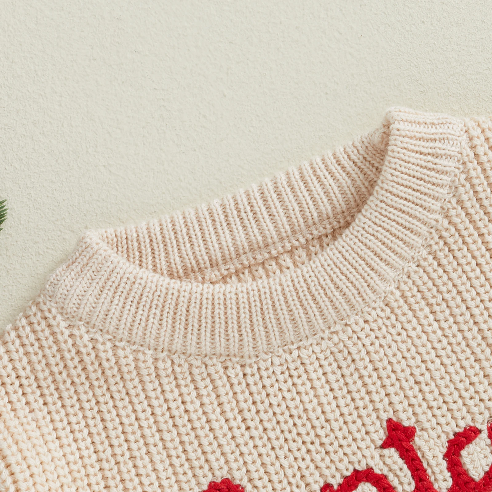 Baby Boy Girl Christmas Sweater Casual Letter Embroidery Warm Knitted Long Sleeves Pullover Infant Knitwear for Toddler