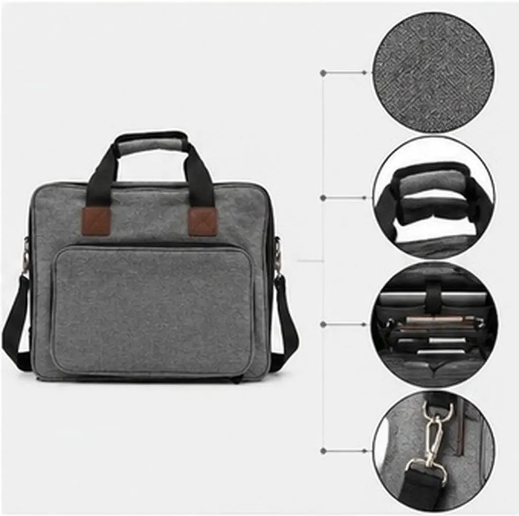Portable Men Handbag Men's Retro Style Multifunctional Shoulder Crossbody Messenger Tote Travel Business Casual