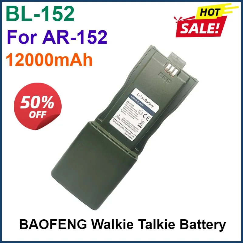 12000mAh Baofeng AR-152 Li-ion Battery Large Capacity for AR152 Tactical Walkie Talkie Extra Battery USB Charging Two Way Radios