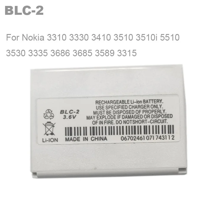 1pcs 800mAh BLC-2 BLC 2 Replacement Mobile Phone Battery For Nokia 3310 3330 3410 3510 3510i 3315 3350 3589 6650 6800 6810 5510