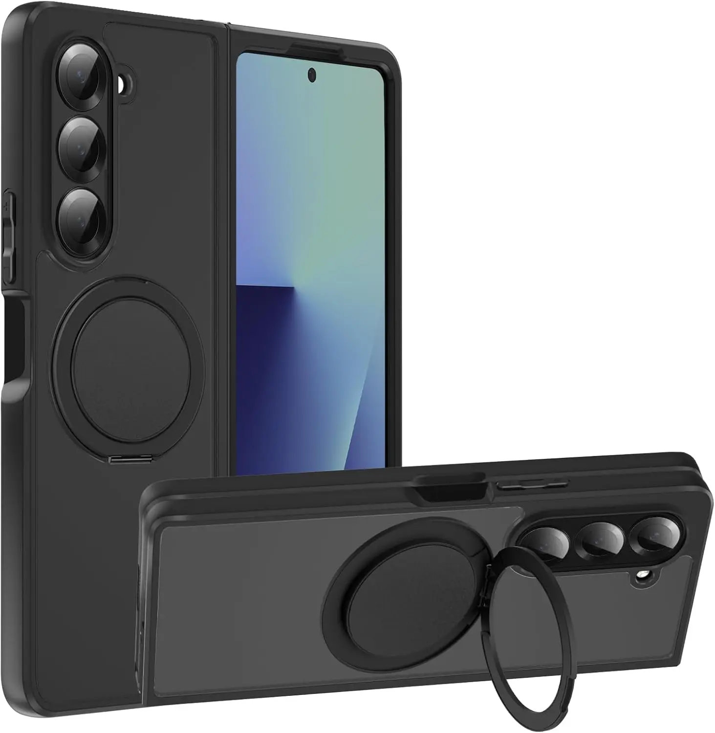 

Чехол для телефона HARUINO для Samsung Galaxy Z Fold 7, вращающийся магнитный защитный чехол Z Fold 7 5G, складной чехол для телефона с экраном