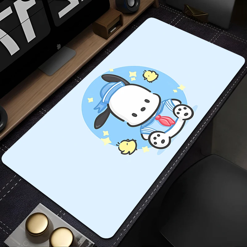 Mouse Pad Large Blue Anime Kawaii Extended Desk Mat Laptop Cartoon P-pochacco Mousepad Office PC Gaming Accessories Keyboard Rug