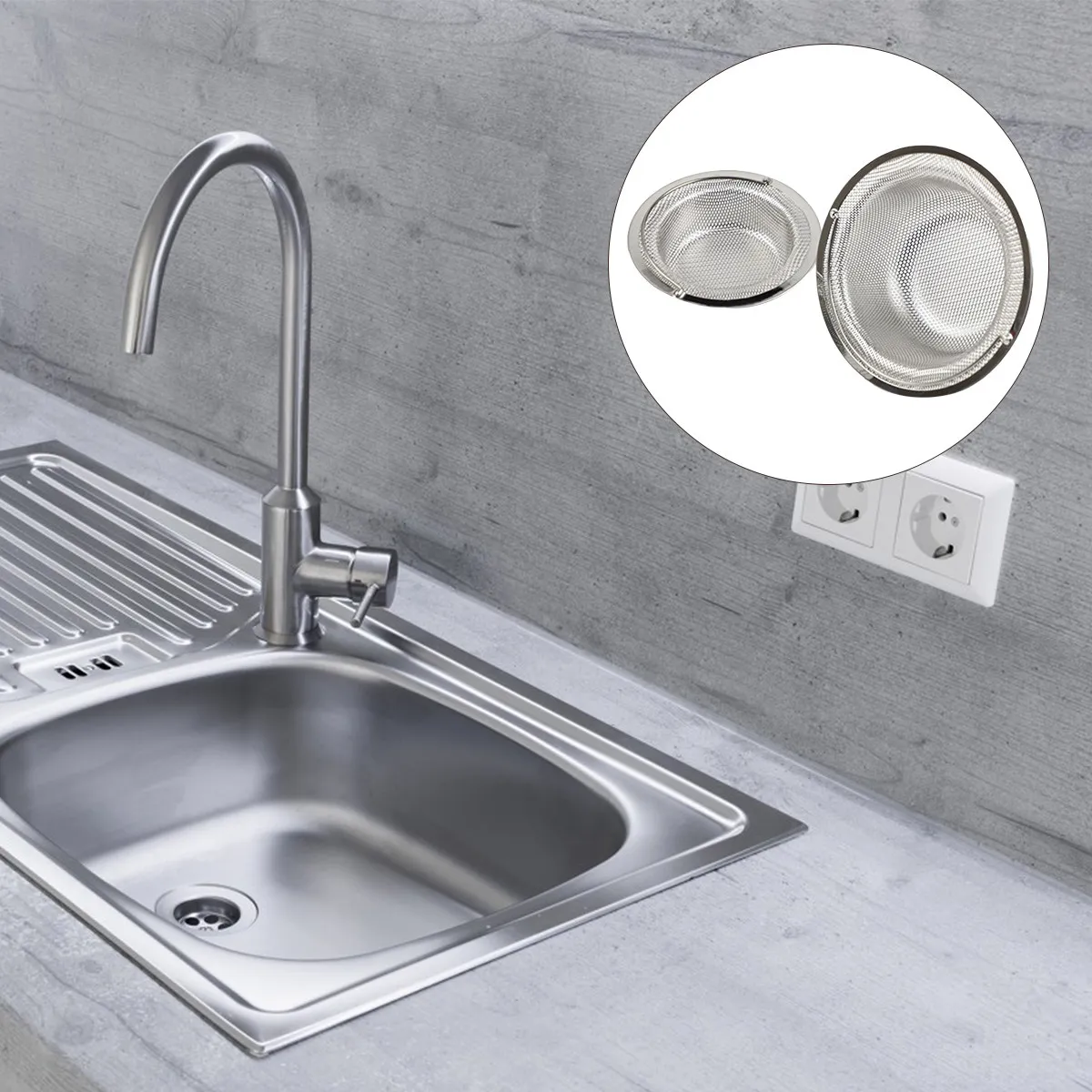 Sink Strainer Stainless Steel Kitchen Drain Filter for Food Scraps Prevention Bathroom Bathtub Washroom Use Heavy Duty Corrosion