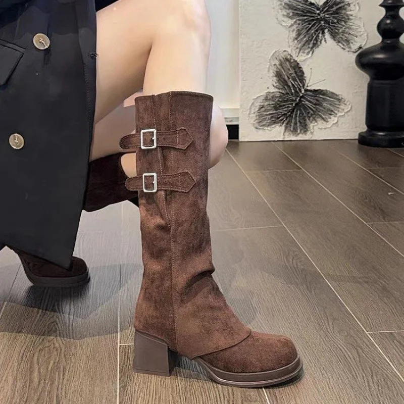 Bottes nues à talons hauts pour femmes automne et hiver bottes longues2025New vente chaude Tube haut détachable bottes courtes bidirectionnelles mince B