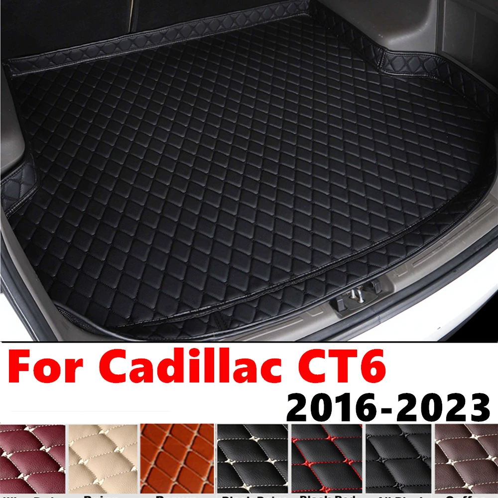 High Side Car trunk mat for Cadillac CT6 2023 2022 21-2016 XPE Rear Cargo Protect Cover Liner Tail Boot Tray luggage Pad Carpet