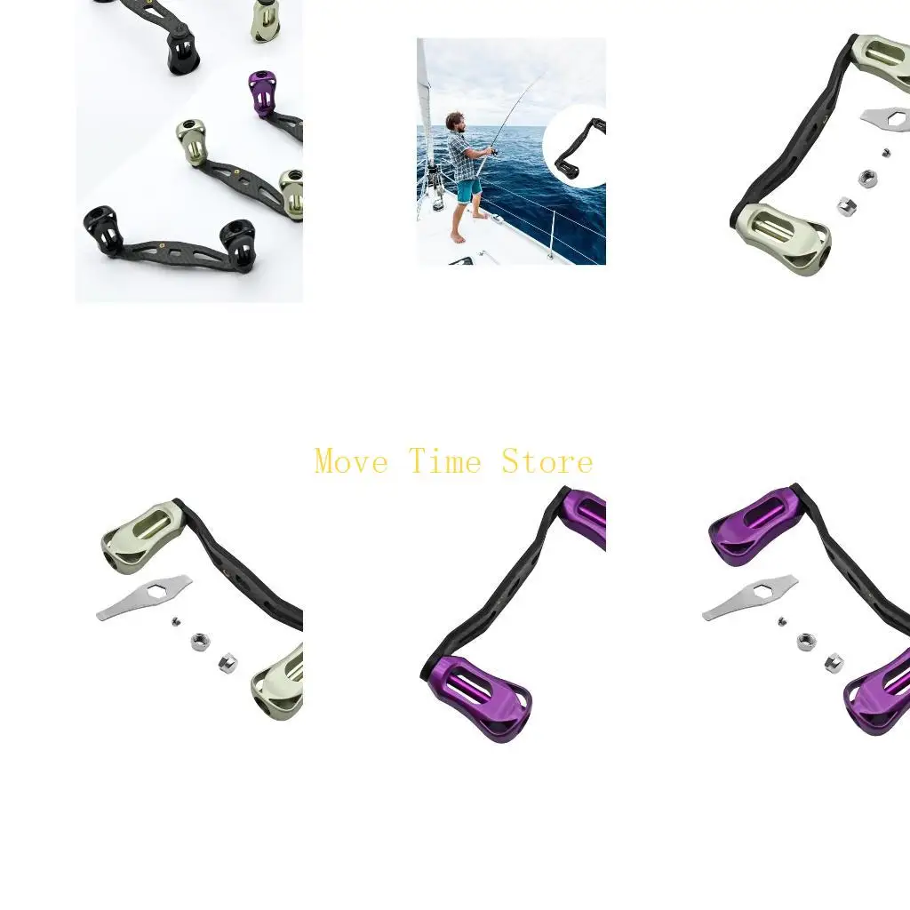 92ME Fishing Baitcast Reels Handle Double Rocker Carbon Fiber Fishing Reels Handle Grip Replacement Conversion Accessory