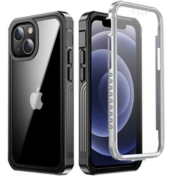 Shockproof Clear Case For iPhone 14 13 12 11 XS MAX XR X SE 2022 2020 8 7 Plus Scree Film Protection Front Frame Hard PC Cover
