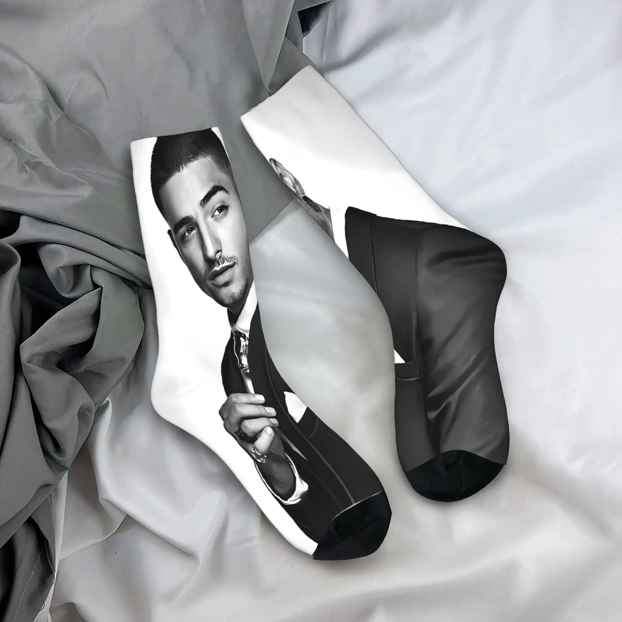 マルマラッパー コラージュソックス レトロストッキング 冬用滑り止めカップルソックス 通気性グラフィックスケートボードソックス