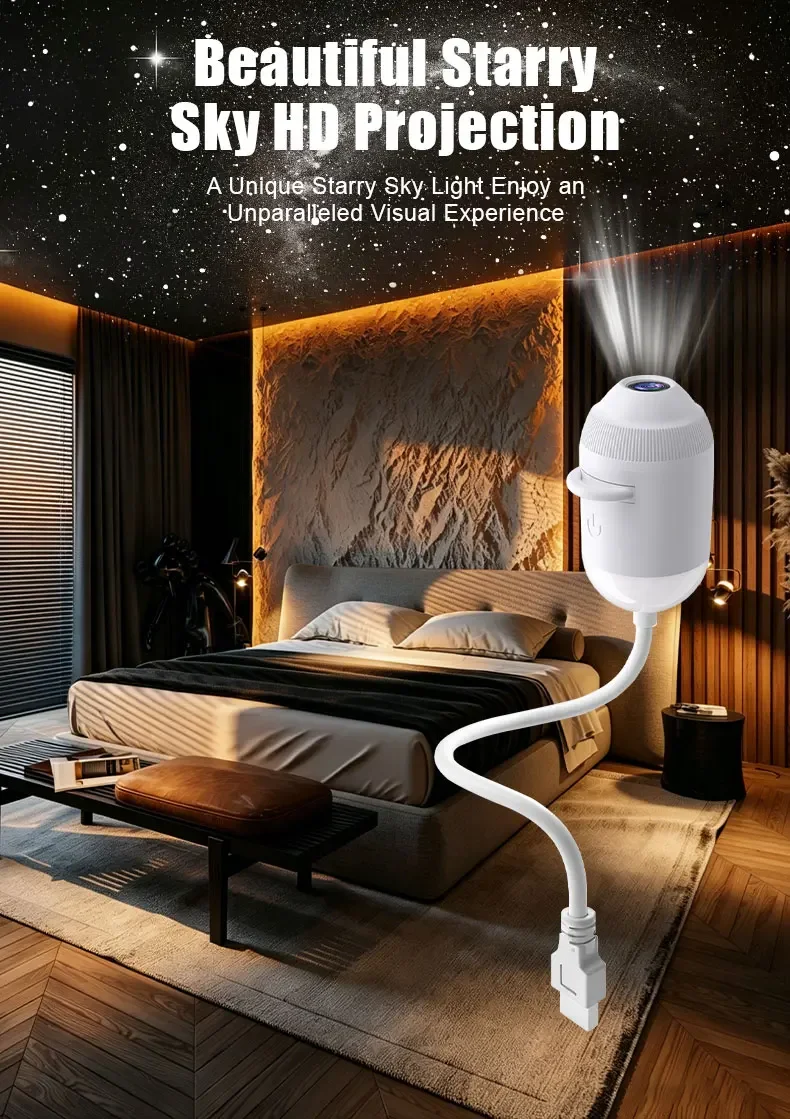 Explosives USB-Sternenhimmel-Projektionslicht für Autoinnenraum, Zuhause, Schlafzimmer, Nachtlicht, Romantisches Galaxie-Atmosphärenlicht – Detail 4