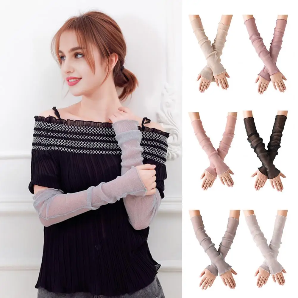 Women's Transparent Mesh UV Protective Sleeves - alternate angle