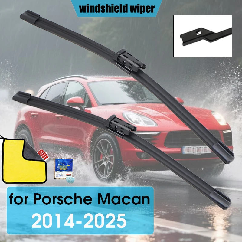 

For Porsche Macan 95B 2014-2025 24"+20" Car Wiper Front Wiper Blades Fit Push Button Arm Front Windscreen Auto Wipers