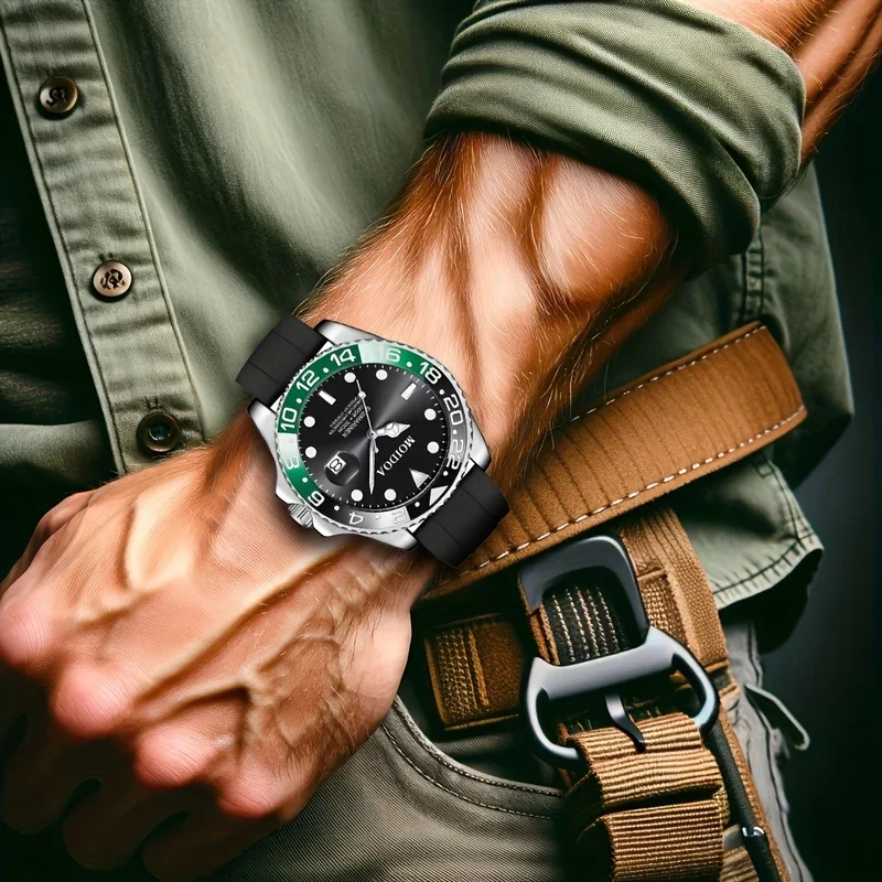 Nuovo orologio da uomo con stile casual, fondo trasparente, temperamento di fascia alta, calendario personalizzato, orologio al quarzo da uomo