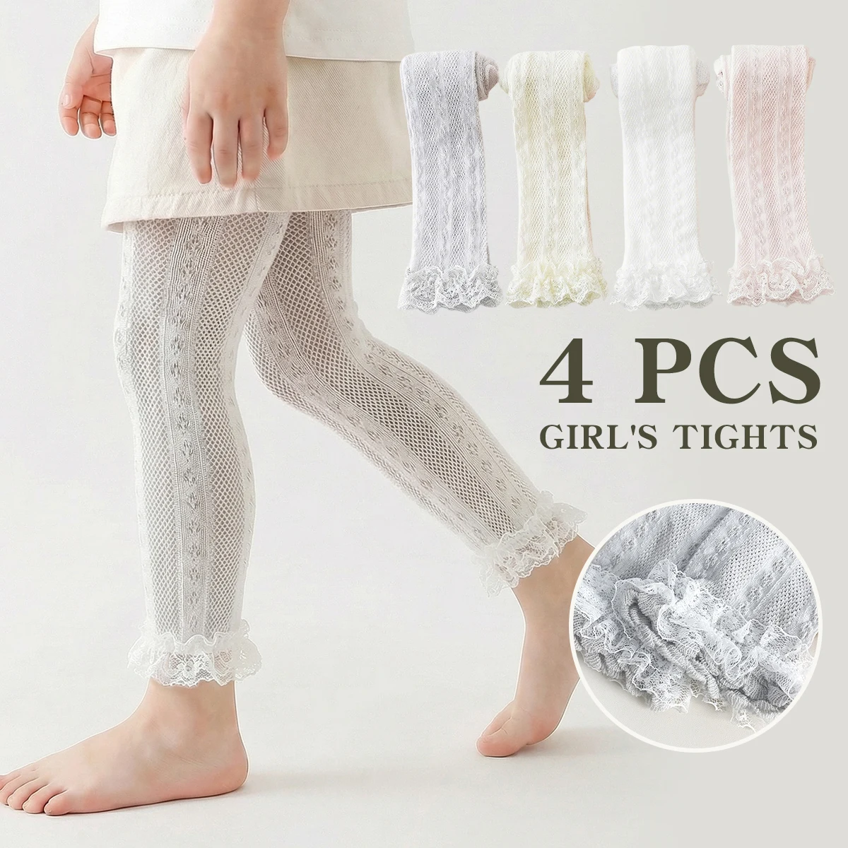 4 piezas de leggings para bebé, medias para niñas, antimosquitos, malla transpirable, ligeras, perfectas para baile, escuela y actividades al aire libre