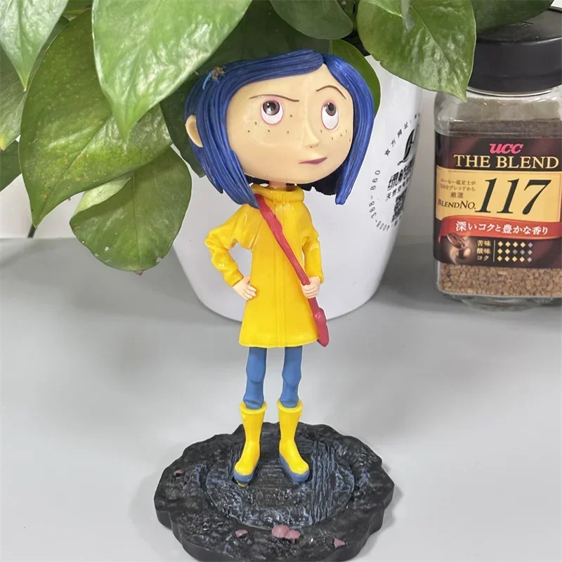 7inch Coraline & the Secret Door Movie Caroline  Action Figure Shaking Head Desktop Model Ornaments Birthday Gift Children toys