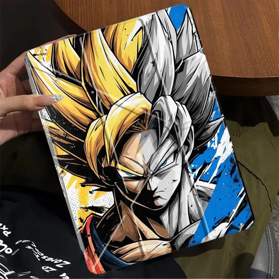 

Чехол для планшета Goku Super Saiya для iPad Pro 11-го, 10-го, 9-го, 8-го, 7-го поколений, 12.9 дюймов, Air 4, 5, M3, M2, 1, 2, M4, 11 дюймов, Mini 6, 7, Pro 2025, с держателем