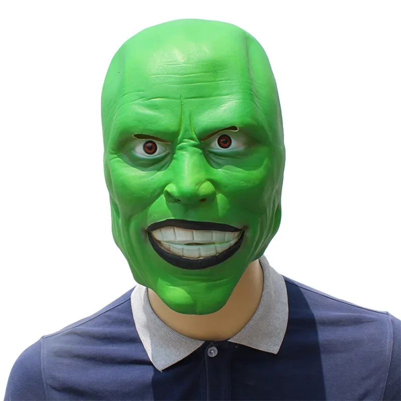 

Realista Jim Carrey Cosplay Mask Party Latex Soft Movie The Mask Halloween Mask Ball Costumes Props Adult One Size