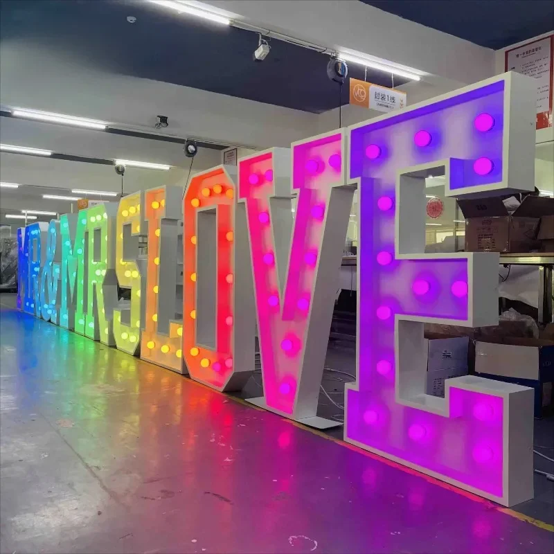 Custom 3ft 4ft 5ft Giant Large Number Outdoor 3D Led Wedding Marquee Letter Lights Sign For Party