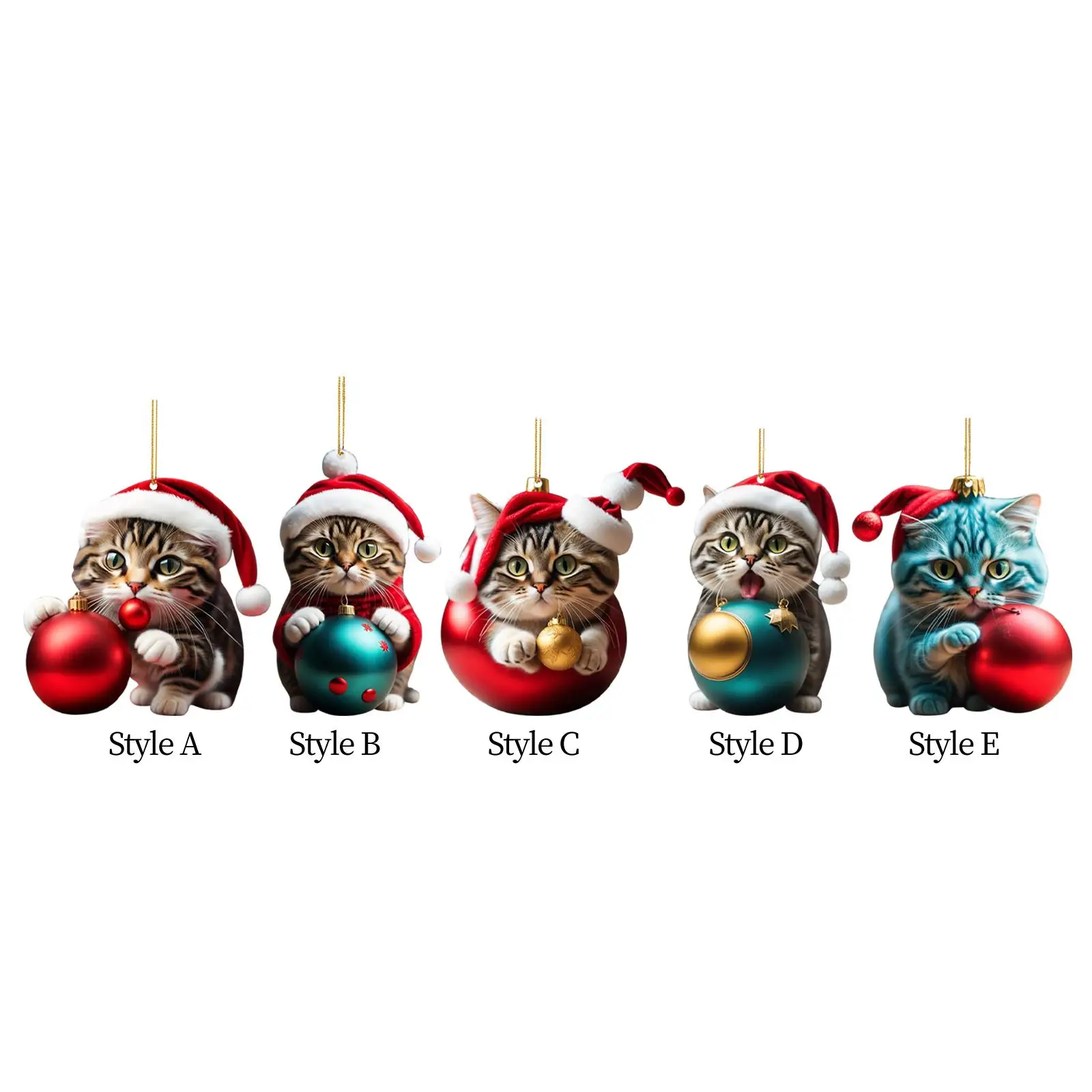 2023 Christmas Cat Ornaments Fireplace Party Xmas Tree Hanging Decoration