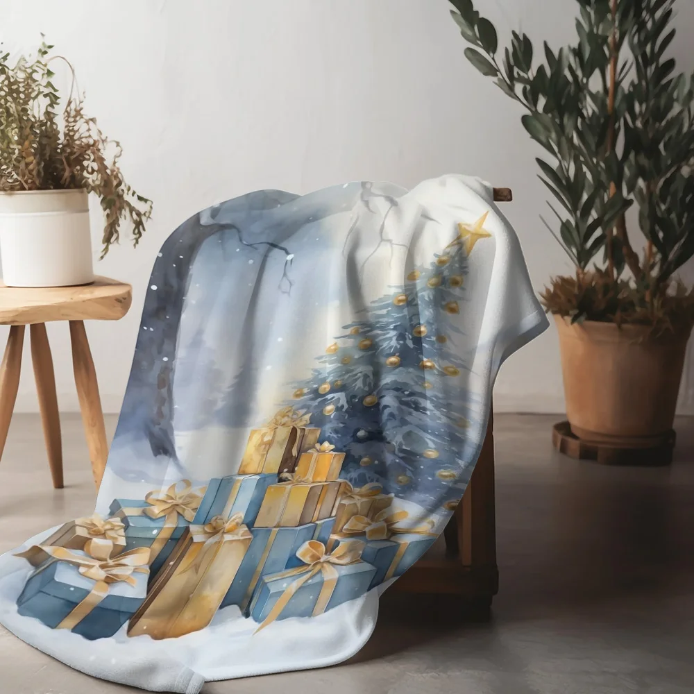 

Рождественское подарочное одеяло Tuniu, мягкое флисовое одеяло для дивана-кровати, домашний декор
