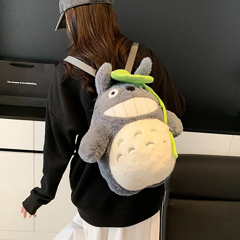 35cm My Neighbor Totoro Plush Toys Knapsack Haunter Plushie Anime Backpack Chinchilla Animal Birthday Gift for Children Xmas Bag - view 4