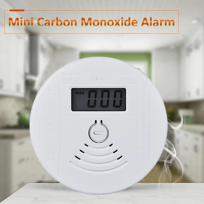 2 Piece Mini Carbon Monoxide Alarm Smoke Detector CO Sensor Battery Alert Fire Sound Alarm ABS For Home Security Protection