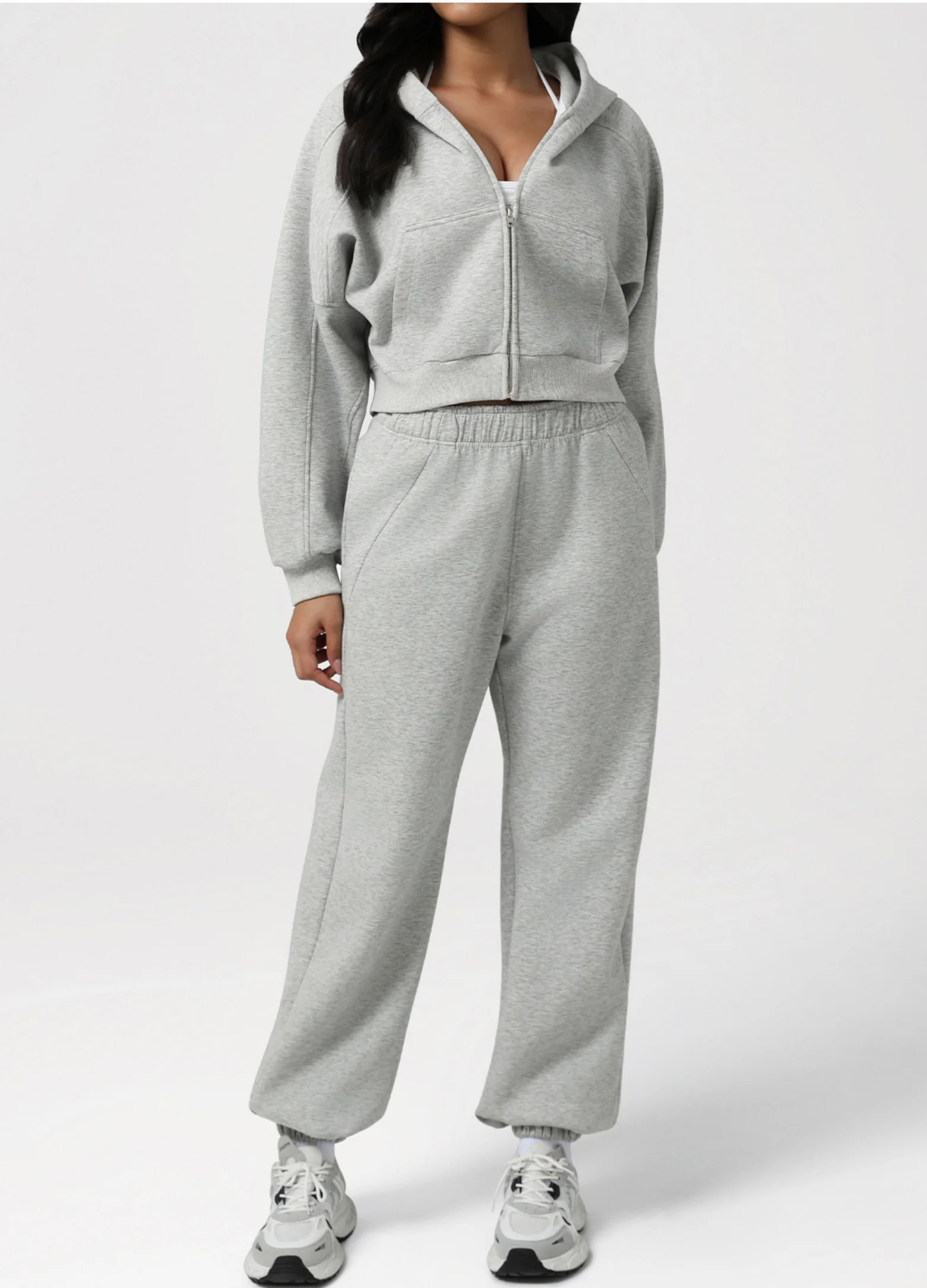 جديد الخريف الشتاء عارضة فضفاض الرياضة الجري مقنعين سترة السراويل لينة تنفس الحرارية المرأة اللياقة البدنية اليوغا مجموعة