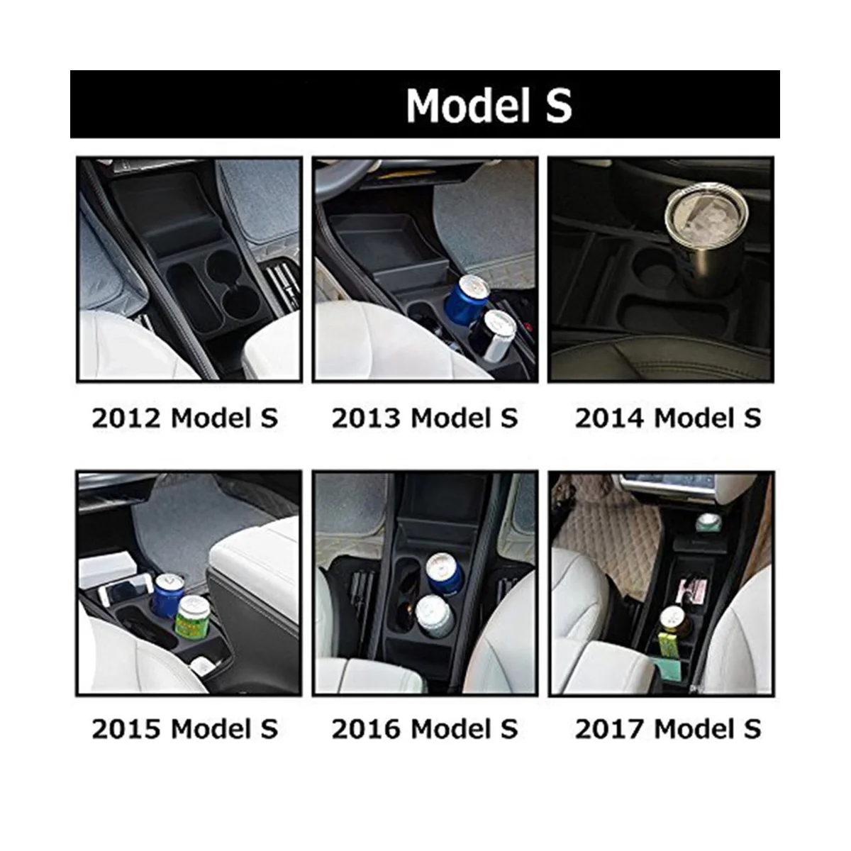 Car Silicone Storage Box Console Container Center Insert Box Cup Storage Box Holder for Tesla Model S