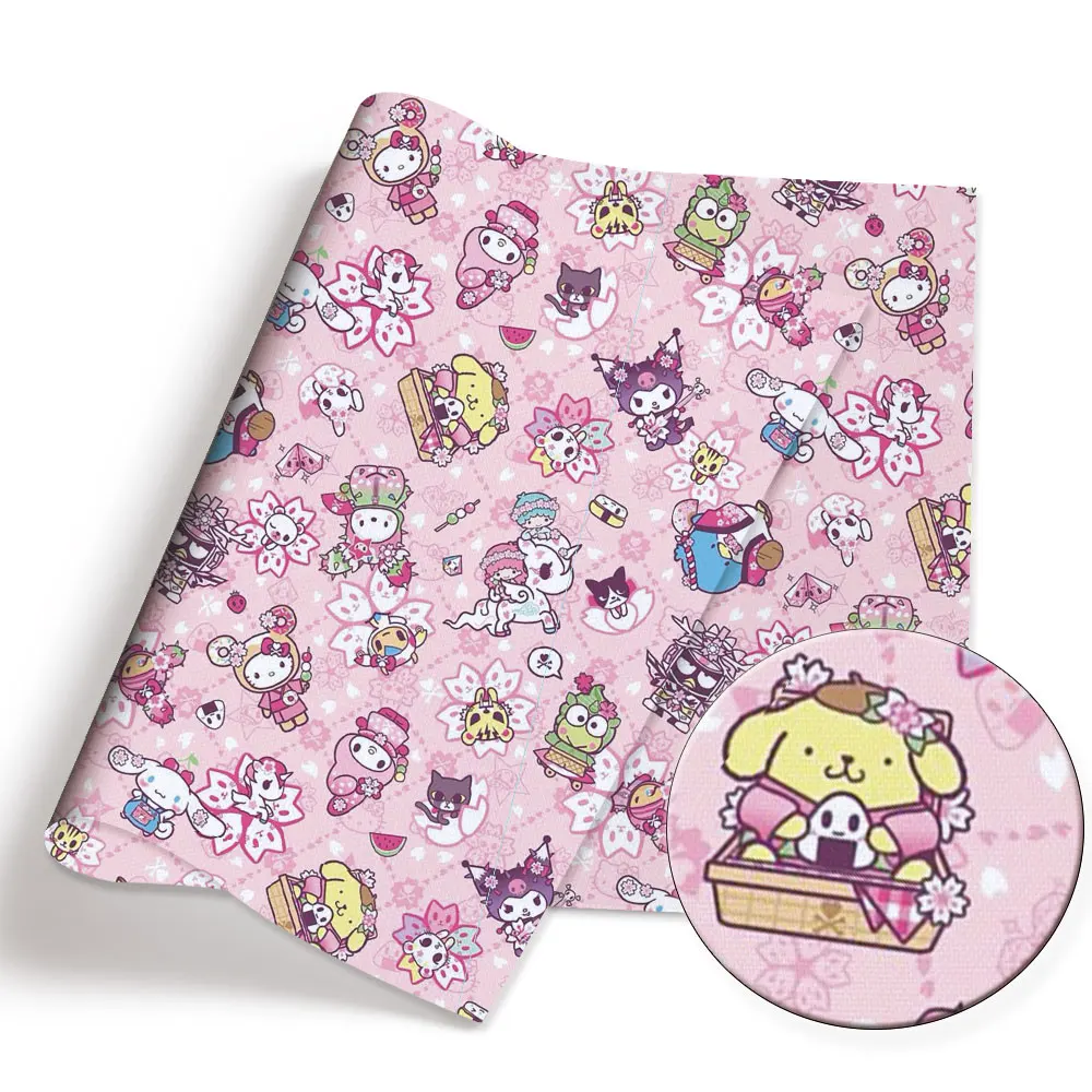 Hello Kitty 140x50CM Cartoon Polyester cotton fabric Patchwork Tissue Kid Home Textile Sewing Doll Dress Curtain cotton Fabric