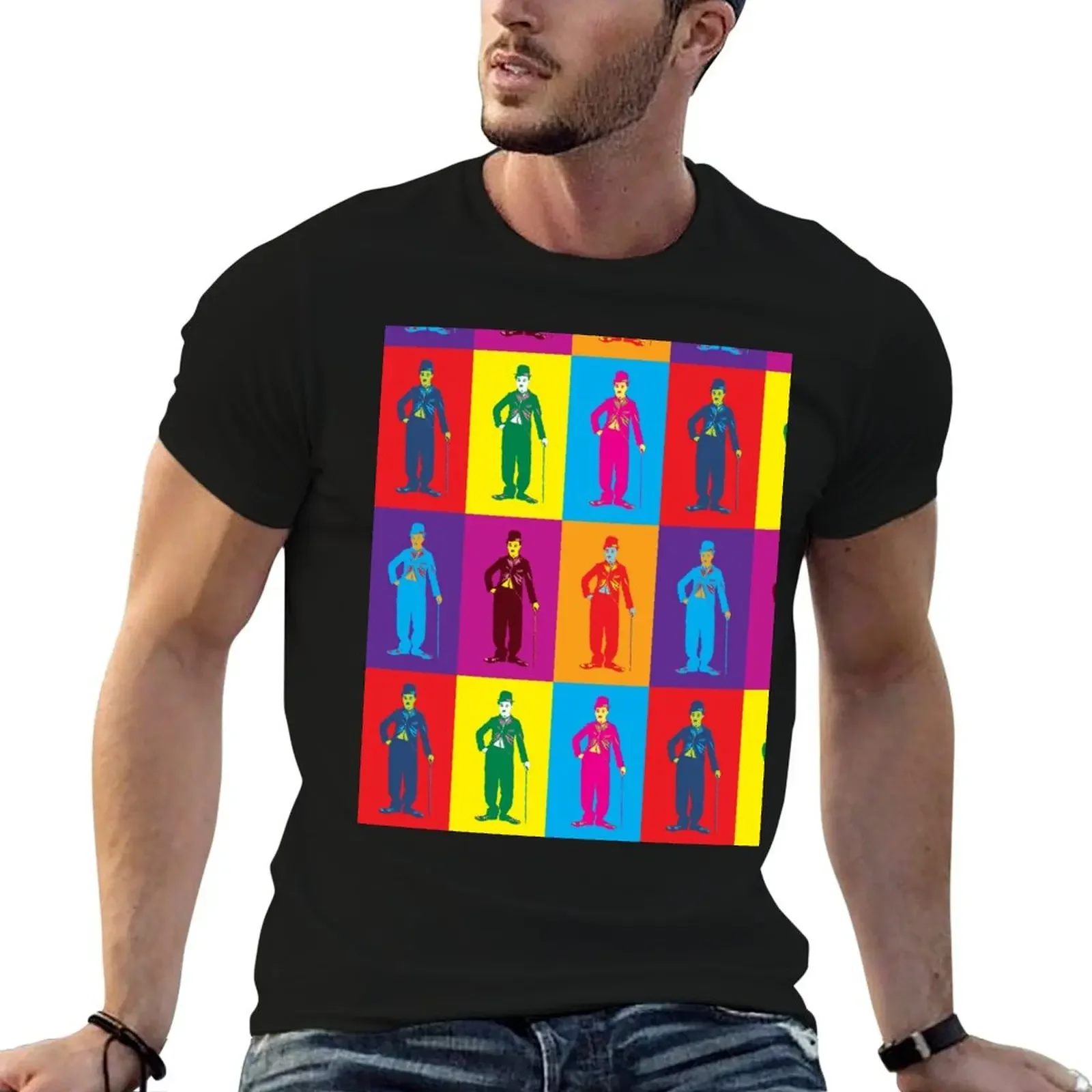 

Charles Chaplin Pop Art T-Shirt custom t-shirts essential t shirt quick-drying Men's t-shirt