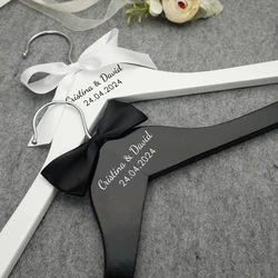 Personalized Wedding Hanger Bridal Hanger Custom Names and Date Wedding Dress Hanger Bride and Groom Hanger Bridal Shower Gift