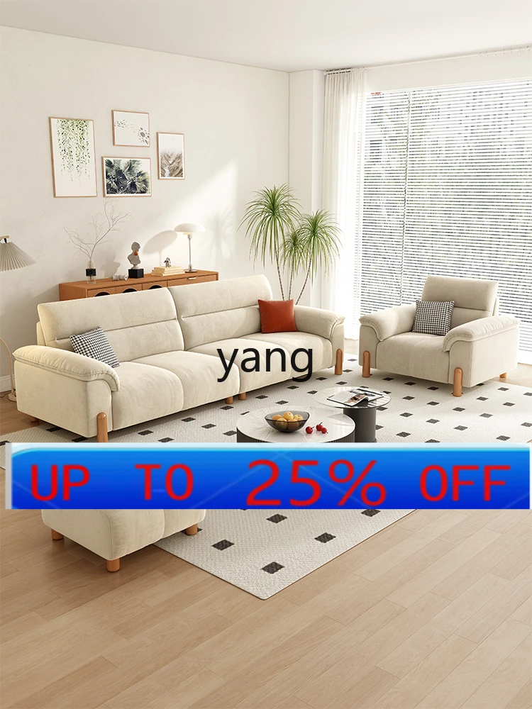 LMM living room modern simple log cream wind cat scratching cloth sofa