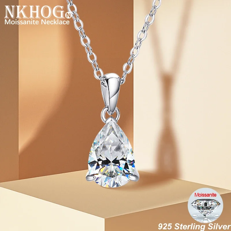 

Женское ожерелье из серебра 925 пробы с муассанитом, карата