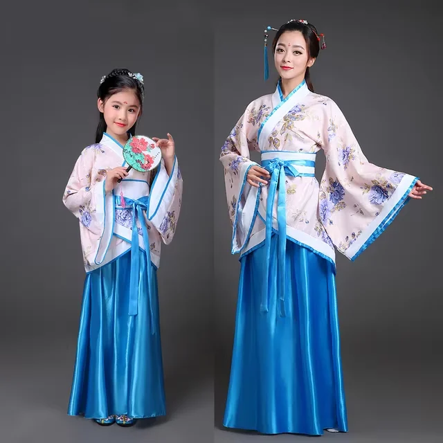 طفل Hanfu الأطفال الصينية زي زهرة فتاة فساتين المرحلة التقليدية ارتداء المرأة الرقص فستان جنية للأطفال والكبار #4