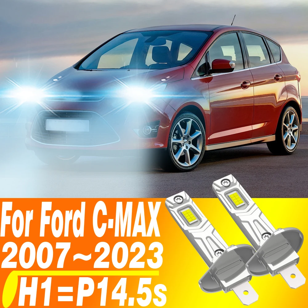 2pcs H1 Led Headlight Canbus P14.5s Bulb High Beam Auto Fog Diode Moto Car Driving Running Lamp 12V 55W For Ford C-MAX 2007~2025