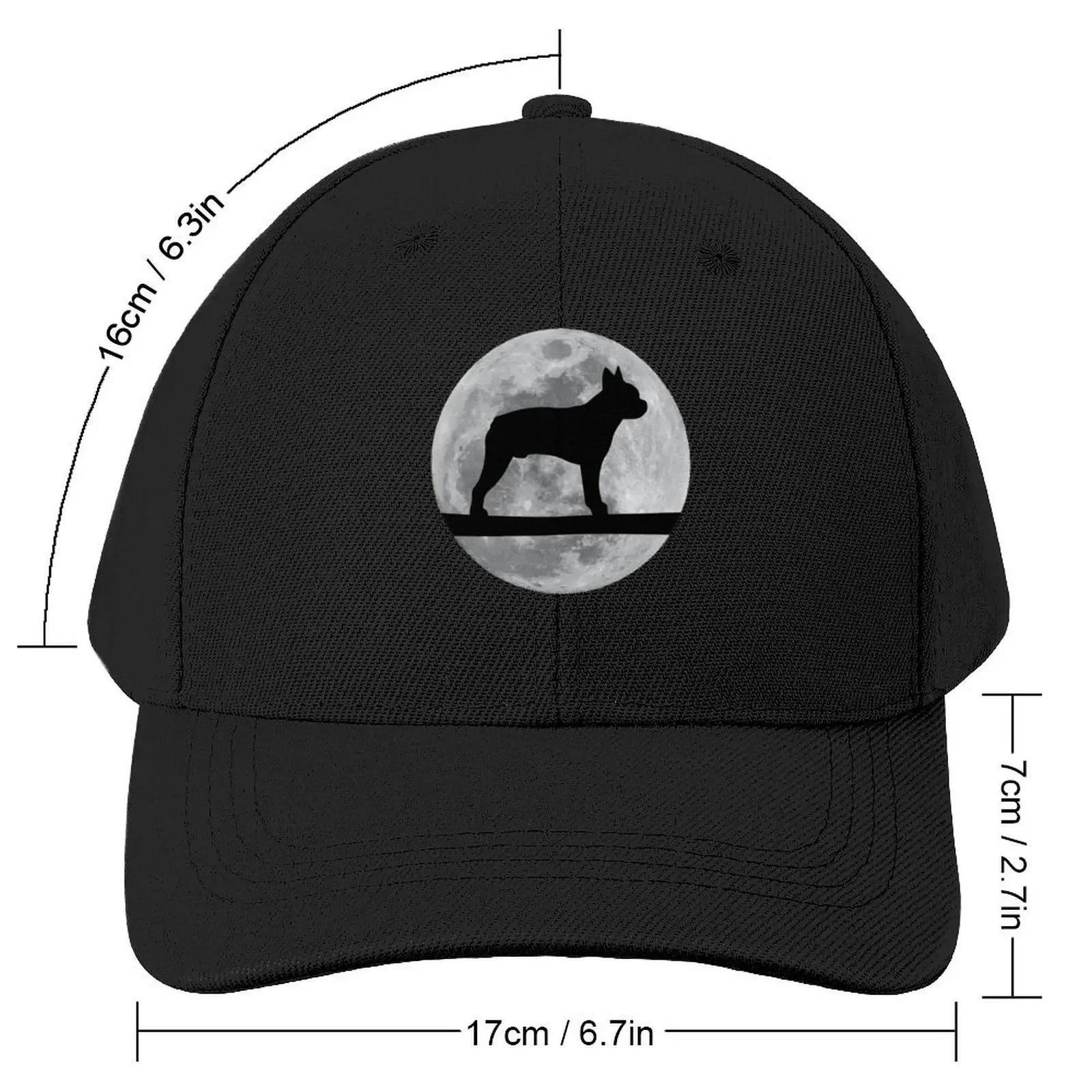 Boston Terrier Dog Night Moon boston terrier Lover Baseball Cap Visor Luxury Brand Dropshipping derby hat Women Caps Men's