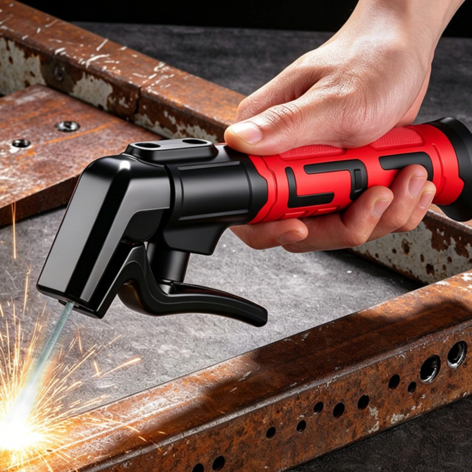 90-Degree Electrode Holder Handheld Clamp-Style Electrode Holder Industrial Tool Metal Jaw Full Insulation